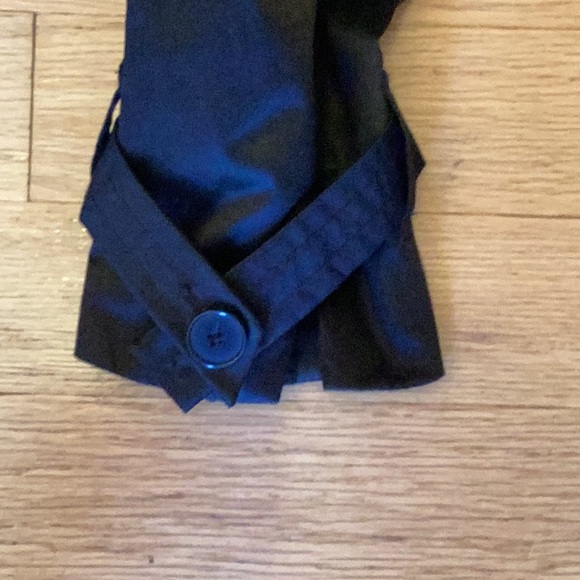 Esprit Outerwear slightly shiny black trench style raincoat.  Size large.  EUC - Picture 11 of 11
